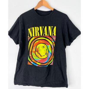 Nirvana Smiley Face Graphic Tee T Shirt Short Sleeve Black Target Unisex XL